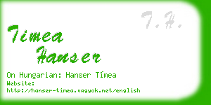 timea hanser business card